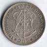 Монета 20 центов. 1962 год, ЮАР. Большая дата.