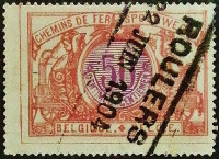 Почтовая марка (50 c.). "Почтовая посылка". 1902 год, Бельгия.