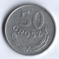 Монета 50 грошей. 1987 год, Польша.