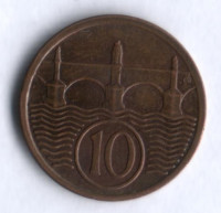 10 геллеров. 1930 год, Чехословакия.