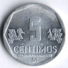 Монета 5 сентимо. 2012 год, Перу.