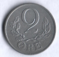 Монета 2 эре. 1944 год, Дания. N;S.