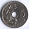 Монета 5 сантимов. 1913/0 год, Бельгия (Belgique).