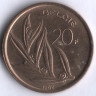 Монета 20 франков. 1982 год, Бельгия (Belgie).