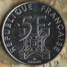 Монета 5 франков. 1989 год, Франция. 100 лет Эйфелевой башне.