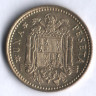 Монета 1 песета. 1966(73) год, Испания.