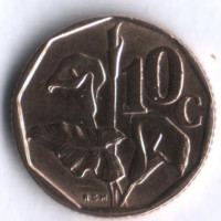 10 центов. 1991 год, ЮАР.