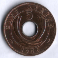 Монета 5 центов. 1956(H) год, Британская Восточная Африка.