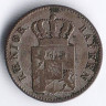 Монета 3 крейцера. 1849 год, Бавария.