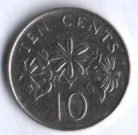 10 центов. 1991 год, Сингапур.