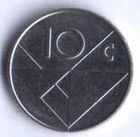 Монета 10 центов. 1995 год, Аруба.