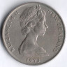 Монета 20 центов. 1973 год, Новая Зеландия.