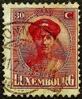 Почтовая марка (30 c.). "Великая герцогиня Шарлотта". 1921 год, Люксембург.