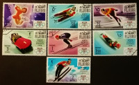 Набор почтовых марок  (7 шт.). "Зимние Олимпийские игры 1968 года - Гренобль". 1968 год, Фуджайра.