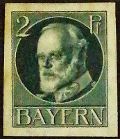 Марка почтовая (2 pf.). "Король Людвиг III". 1920 год, Бавария.