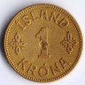 Монета 1 крона. 1940 год, Исландия. N-GJ.