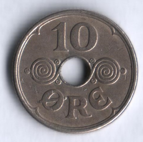 Монета 10 эре. 1946 год, Дания. N;GJ.