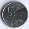 Монета 5 сентаво. 1989 год, Бразилия.