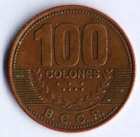 Монета 100 колонов. 2006 год, Коста-Рика.