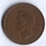 Монета 1/2 пенни. 1943 год, Великобритания.