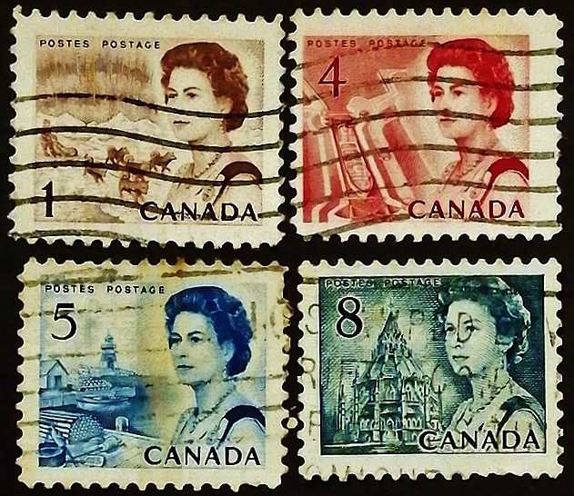 Набор марок (4 шт.). "Стандарт". 1967-1973 годы, Канада.