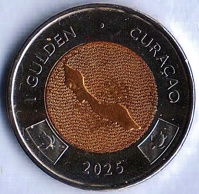 Монета 1 гульден. 2025 год, Кюрасао.