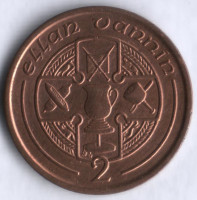 Монета 2 пенса. 1993 год, Остров Мэн.