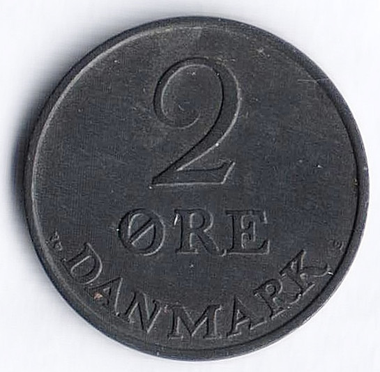 Монета 2 эре. 1948 год, Дания. N;S.