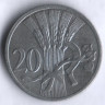 Монета 20 геллеров. 1944 год, Богемия и Моравия.