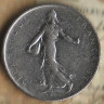 Монета ½ франка. 1965 год, Франция. Тонкая легенда.