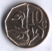 10 центов. 1992 год, ЮАР.