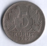 5 курушей. 1942 год, Турция.