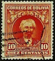 Почтовая марка (10 c.). "Эдуардо Абароа". 1930 год, Боливия.