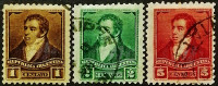 Набор почтовых марок (3 шт.). "Бернардино Ривадавия". 1892 год, Аргентина.
