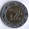 Монета 2 песо. 2001 год, Мексика.