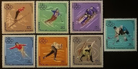 Набор почтовых марок  (7 шт.). "Зимние Олимпийские игры 1968 года - Гренобль". 1967 год, Монголия.
