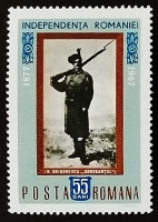 Марка почтовая. "90 лет Независимости". 1967 год, Румыния.