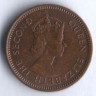 Монета 1 цент. 1962 год, Маврикий. 