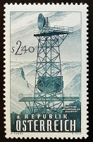 Марка почтовая. "Первый запуск Австрийской радиорелейной системы". 1959 год, Австрия.