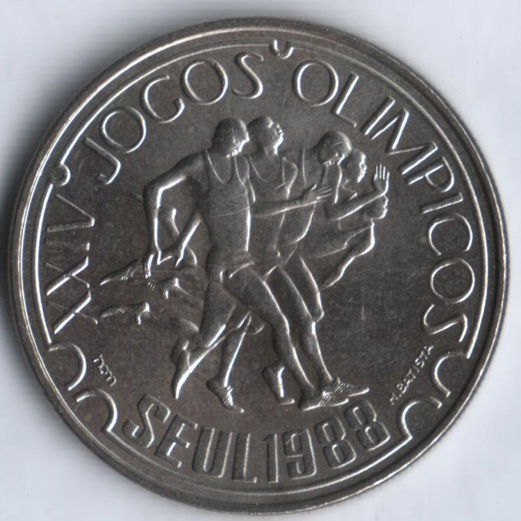 Монета 250 эскудо. 1988 год, Португалия. XXIV летние Олимпийские игры в Сеуле.