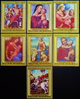 Набор почтовых марок (7 шт.). "500 лет со дня рождения Рафаэля". 1983 год, Гвинея-Бисау.
