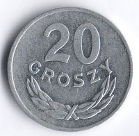 Монета 20 грошей. 1980 год, Польша.