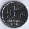 Монета 5 крузейро. 1992 год, Бразилия. 