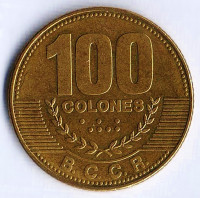Монета 100 колонов. 2014 год, Коста-Рика.