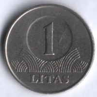 Монета 1 лит. 2000 год, Литва.