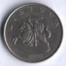 Монета 1 лит. 2000 год, Литва.