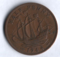 Монета 1/2 пенни. 1944 год, Великобритания.