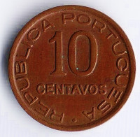 Монета 10 сентаво. 1936 год, Мозамбик (колония Португалии).