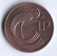 Монета 1 пенни. 1976 год, Ирландия.