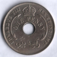 Монета 1 пенни. 1936(H) год, Британская Западная Африка.